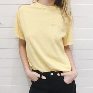 Brandy melville HONEY rare tee Tshirt yellow OS